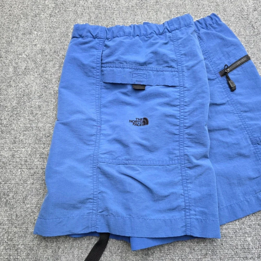 The North Face Vintage Blue Belted Nylon Cargo Shorts Mens Large Gorpcore Hiking